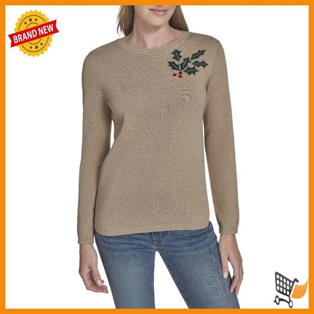 Long Sleeve Cotton Crewneck Pullover Sweater Women's Casual Wear